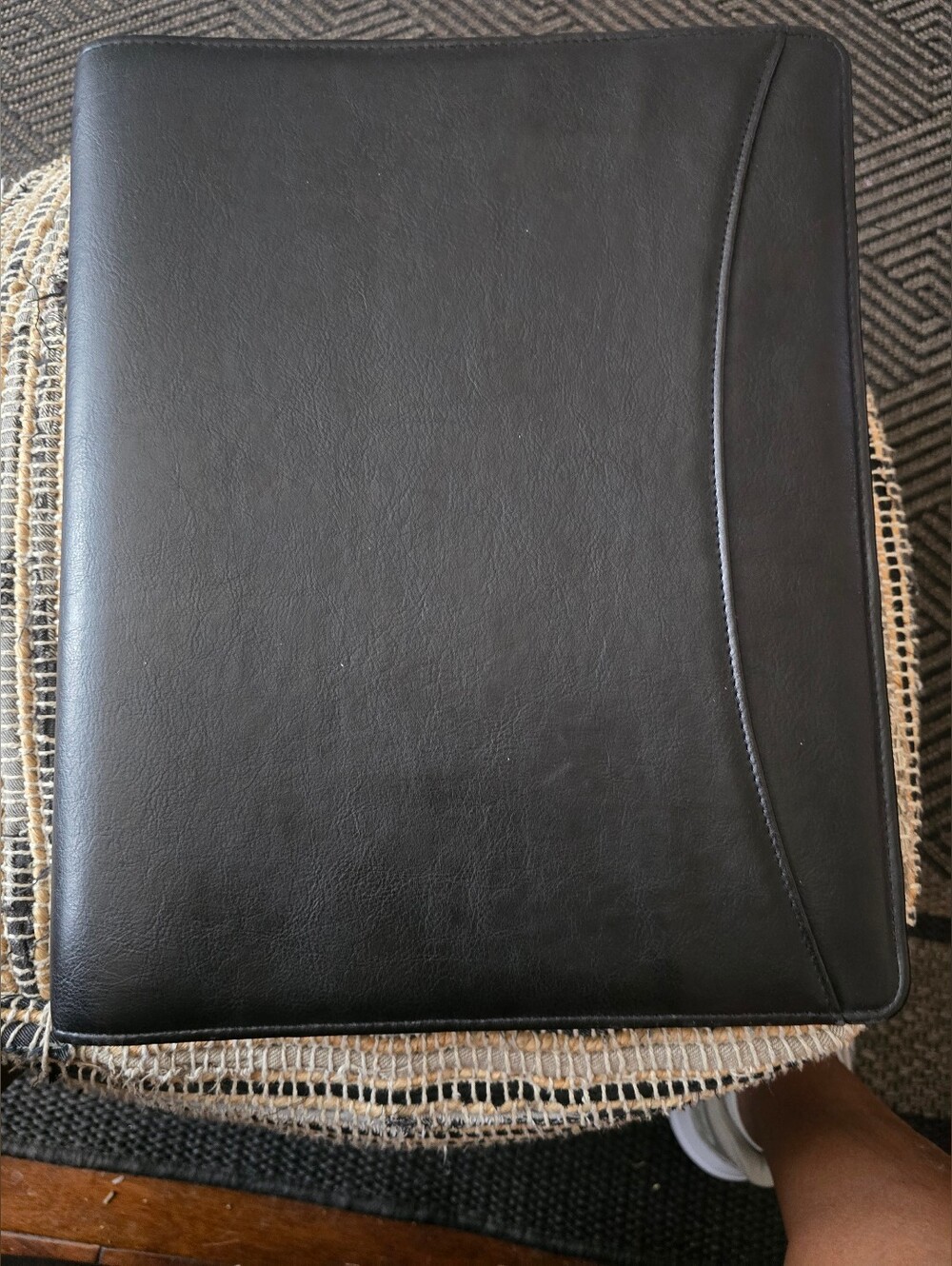 Day Runner Black Faux Leather Organizer Folio